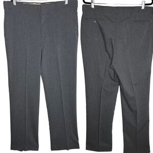 Haggar Mens Magic Stretch Gray Flat Front Dress Trousers Size 36 x 31.5 USA Made